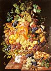 Fruit Canvas Paintings - A Basket of Fruit with Animals